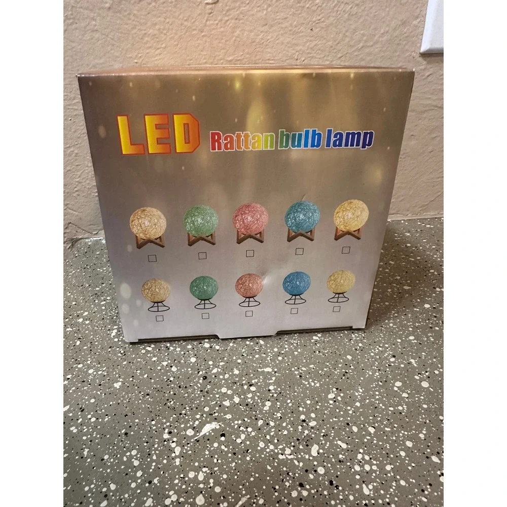 LED Rattan Bulb Lamp Orb Globe Night Light Decorative‎ Home Decor Lighting